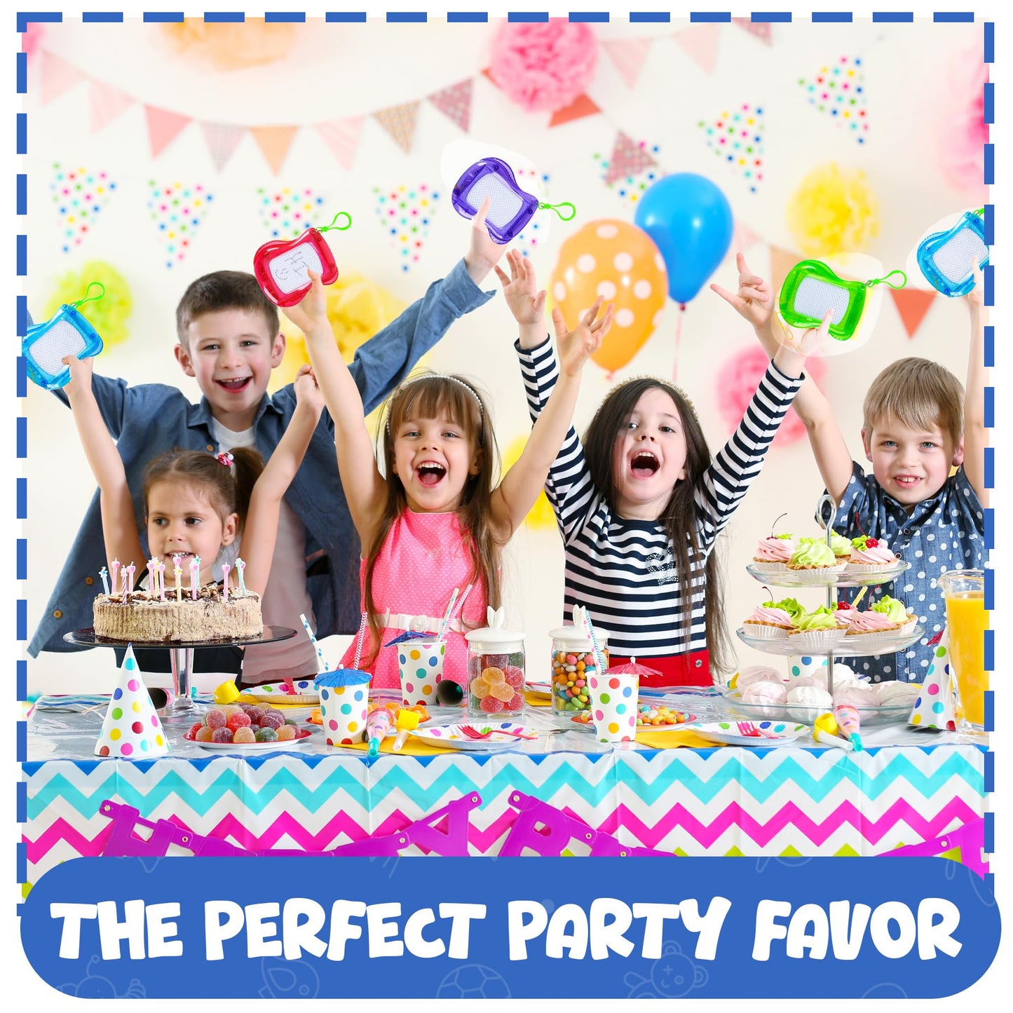 Bedwina Mini Magnetic Drawing Board for Kids - (Pack of 12) Backpack Keychain Clip Drawing Boards, Erasable Doodle Sketch Writing Pad Boys & Girls, Birthday Kids Party Favors