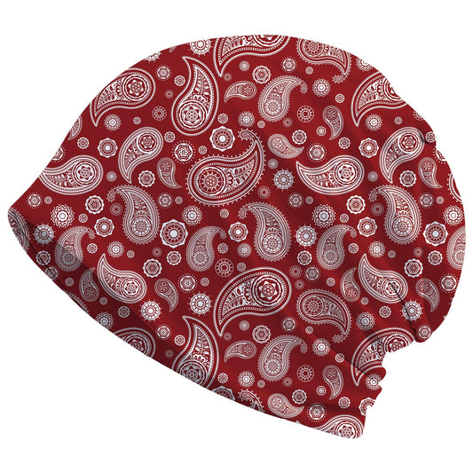 JoUbi Red Paisley Women's Slouchy Beanie Hat Cute Turban Hats Cancer Headwear Caps Baggy Skull Sleep Scarf