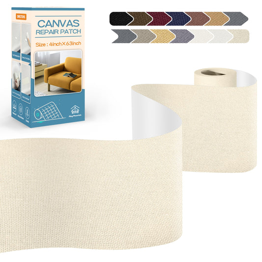 KING MOUNTAIN Canvas Repair Tape,Outdoor Gear Patch, 4×63 Inches,Waterproof,Self-Adhesive for Repairing Boat Covers,Sun Shades,Sofas,Tents,Lounge Chairs,Awnings (Beige2.0)