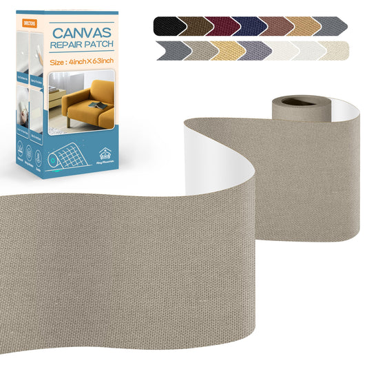 KING MOUNTAIN Canvas Repair Tape,Outdoor Gear Patch, 4×63 Inches,Waterproof,Self-Adhesive for Repairing Boat Covers,Sun Shades,Sofas,Tents,Lounge Chairs,Awnings (Khaki)