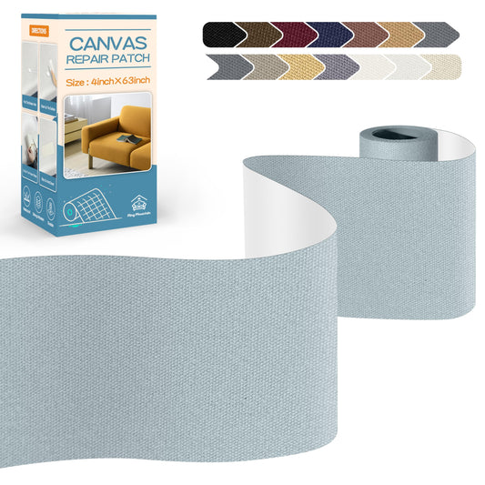 KING MOUNTAIN Canvas Repair Tape,Outdoor Gear Patch, 4×63 Inches,Waterproof,Self-Adhesive for Repairing Boat Covers,Sun Shades,Sofas,Tents,Lounge Chairs,Awnings (Light Grey-1)