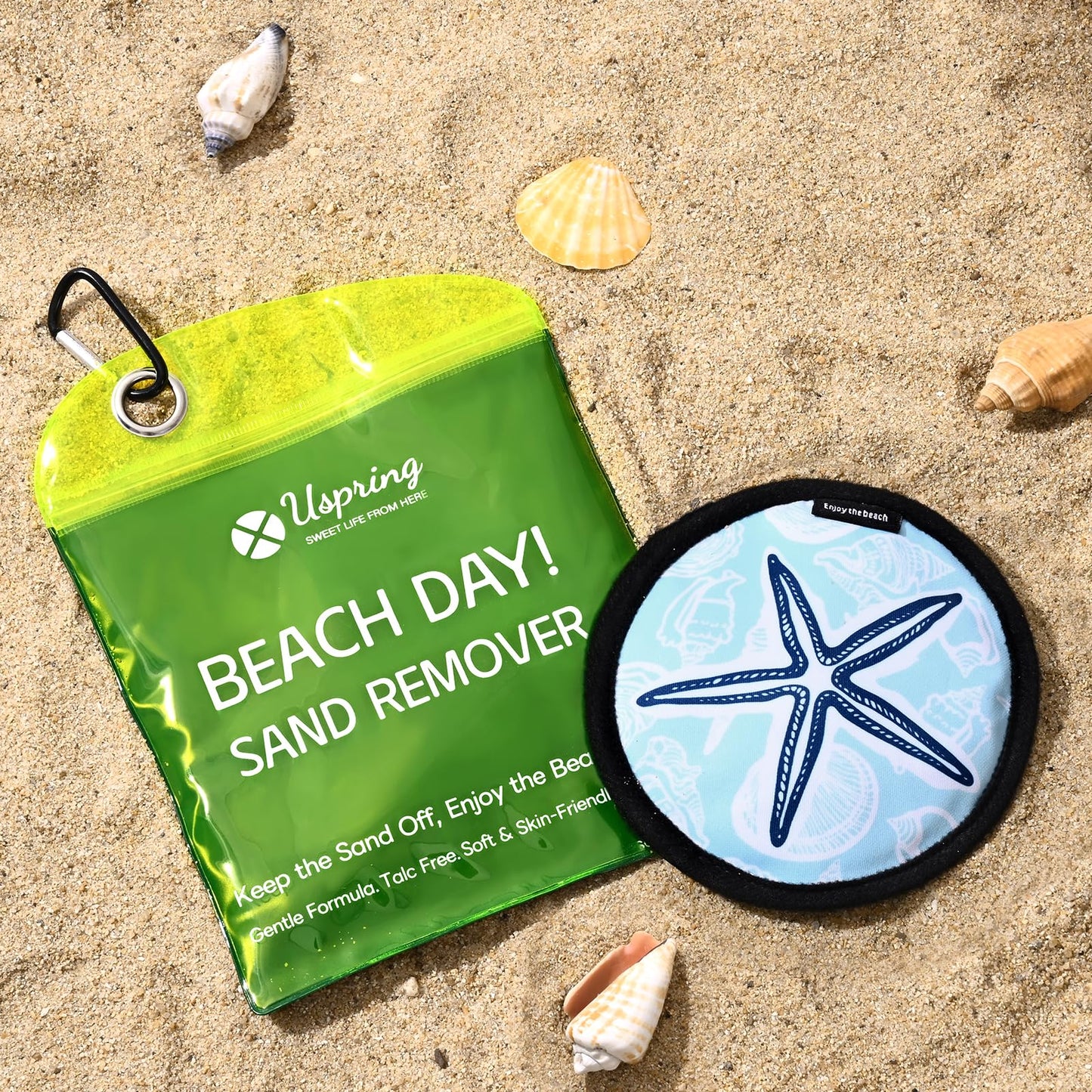 Uspring 2 Pcs Sand Remover for Beach, Sandscreen Sand Remover Beach Essentials, Sand Removal Bags, Beach Accessories, Vacation Essentials, Beach Must Haves, Gifts for Women
