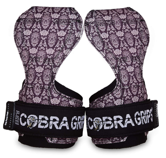 Cobra Grips PRO Weight Lifting Gloves Heavy Duty Straps Alternative Power Lifting Hooks Best for Deadlifts Adjustable Neoprene Padded Wrist Wraps Support Bodybuilding (PRO Skull)