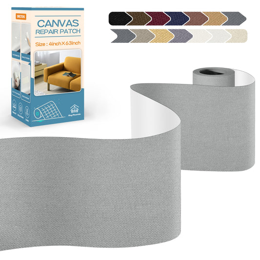KING MOUNTAIN Canvas Repair Tape,Outdoor Gear Patch, 4×63 Inches,Waterproof,Self-Adhesive for Repairing Boat Covers,Sun Shades,Sofas,Tents,Lounge Chairs,Awnings (Grey2.0)