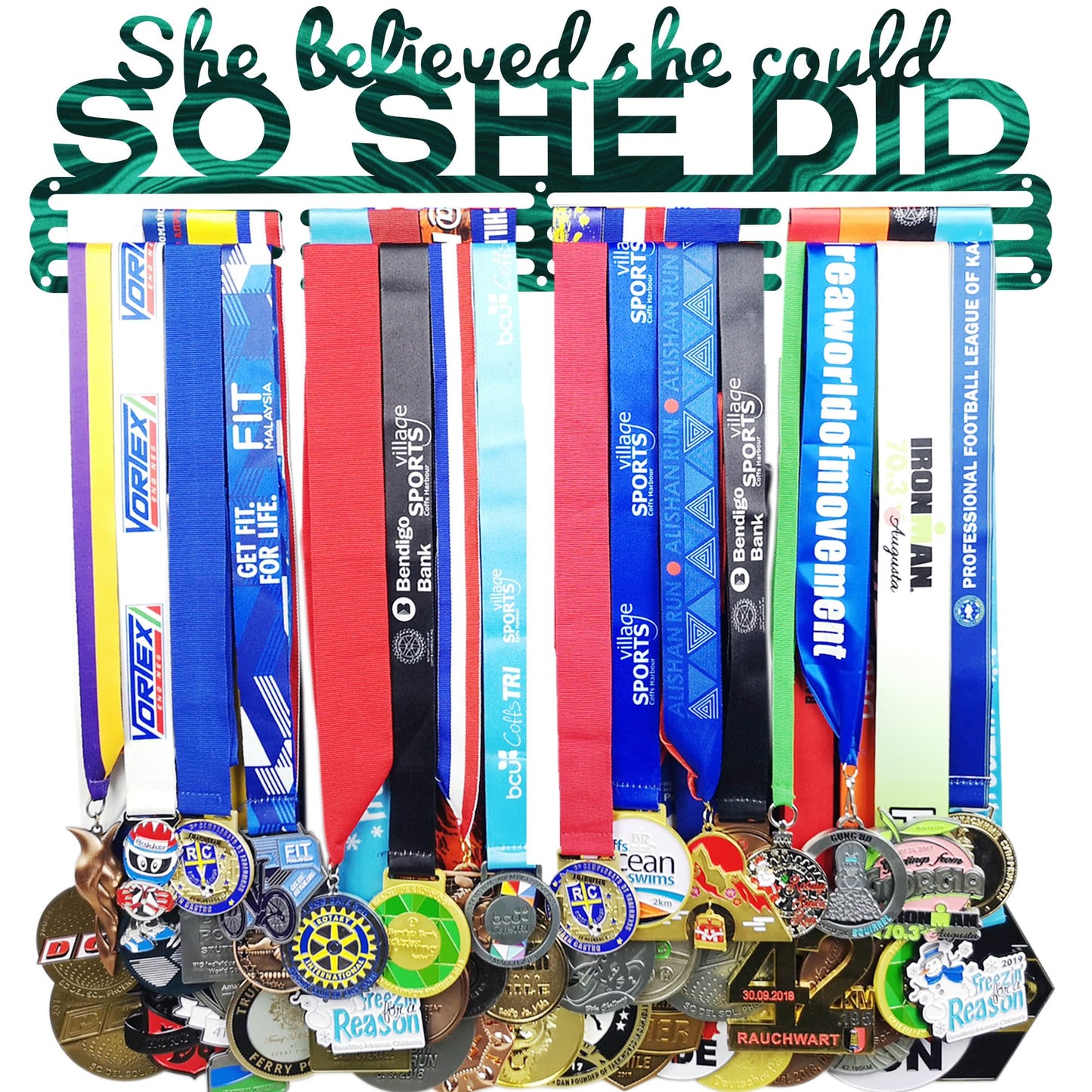 Lapetale Fashion Medal Hanger Holder Display Wall Rack Frame Shelf in 16" long-Medal Hanger Awards Ribbon Cheer,gymnastics,soccer,softball