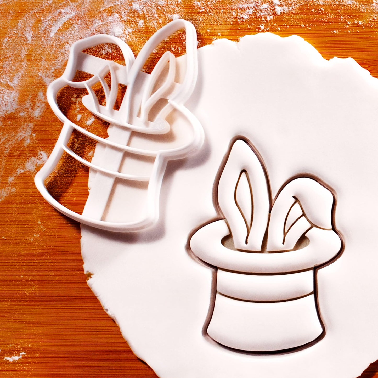 BAKERLOGY Set of 2 Magician themed Cookie Cutters (Designs: Double Ace and Rabbit in a Hat) - Bake Birthday Cookies, Detailed Biscuit Cutter Design for Baking and Crafts, ideal on fondant, dough, clay