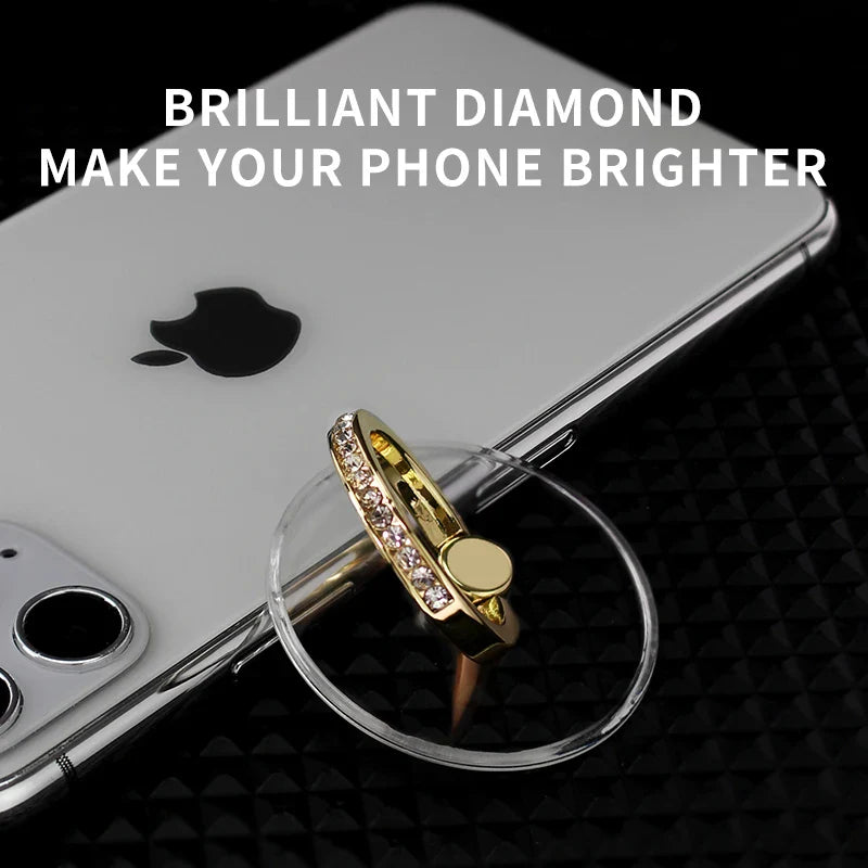Transparent Diamond Phone Ring Holder Stand