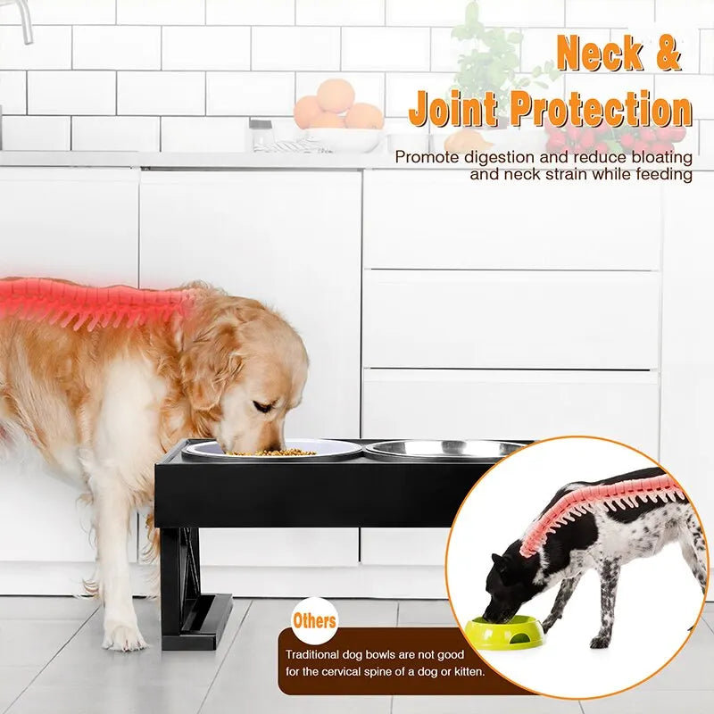 Adjustable Elevated Dog Feeder Bowl