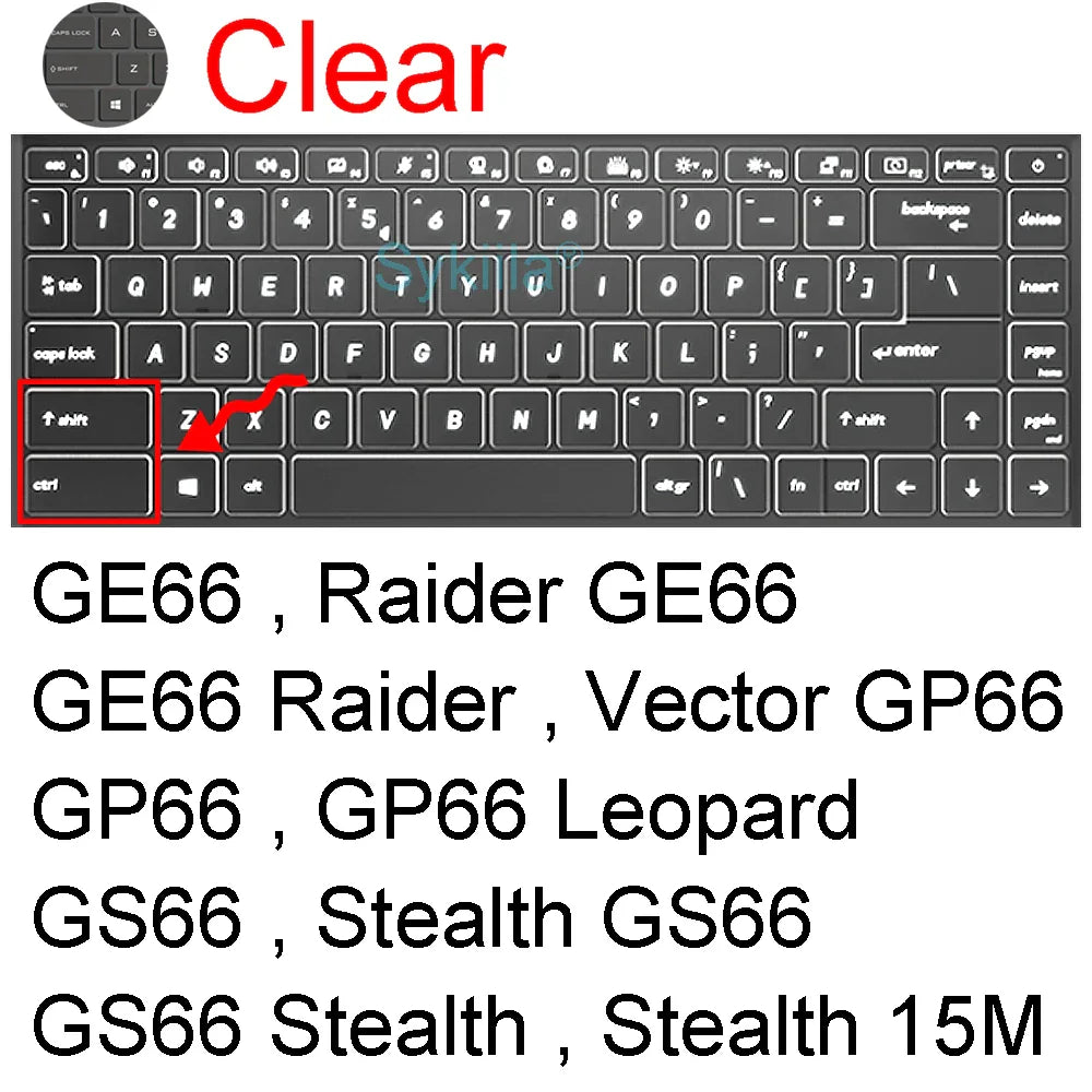 MSI GF65/GF63 Keyboard Silicone Cover