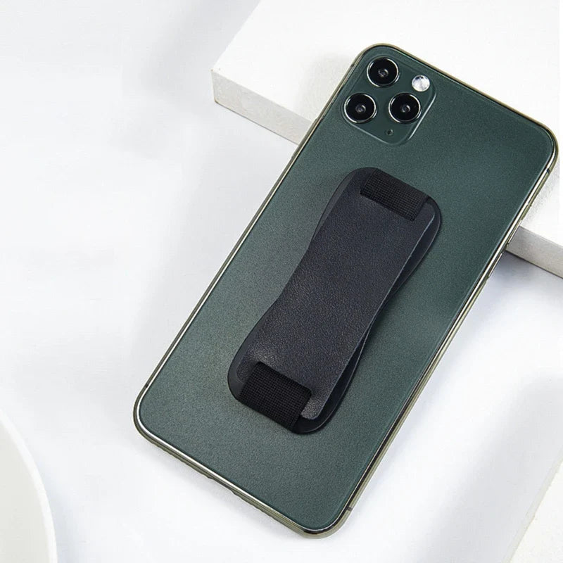 Leather Finger Strap Phone Kickstand
