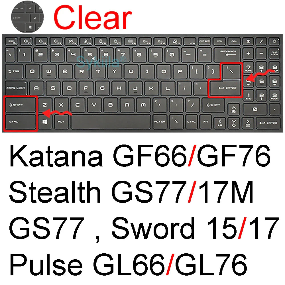 MSI GF65/GF63 Keyboard Silicone Cover