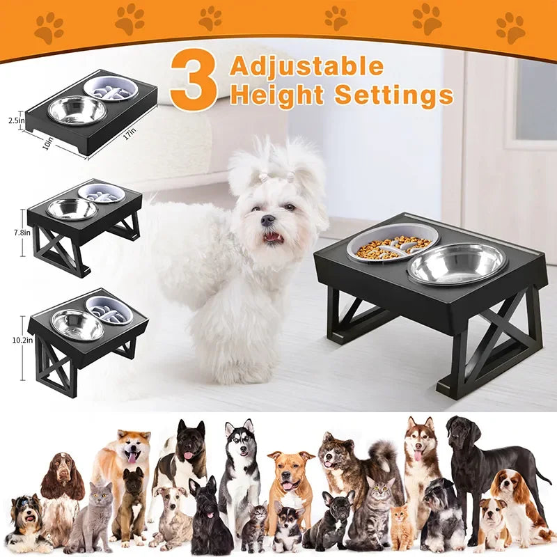 Adjustable Elevated Dog Feeder Bowl