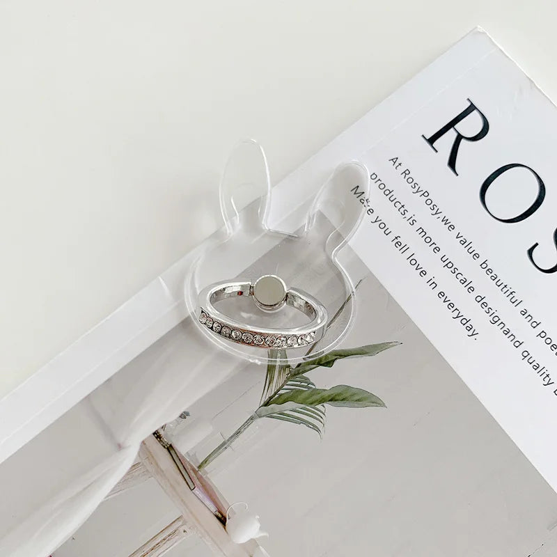 Transparent Diamond Phone Ring Holder Stand