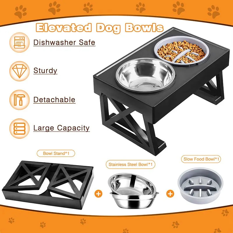 Adjustable Elevated Dog Bowl Stand