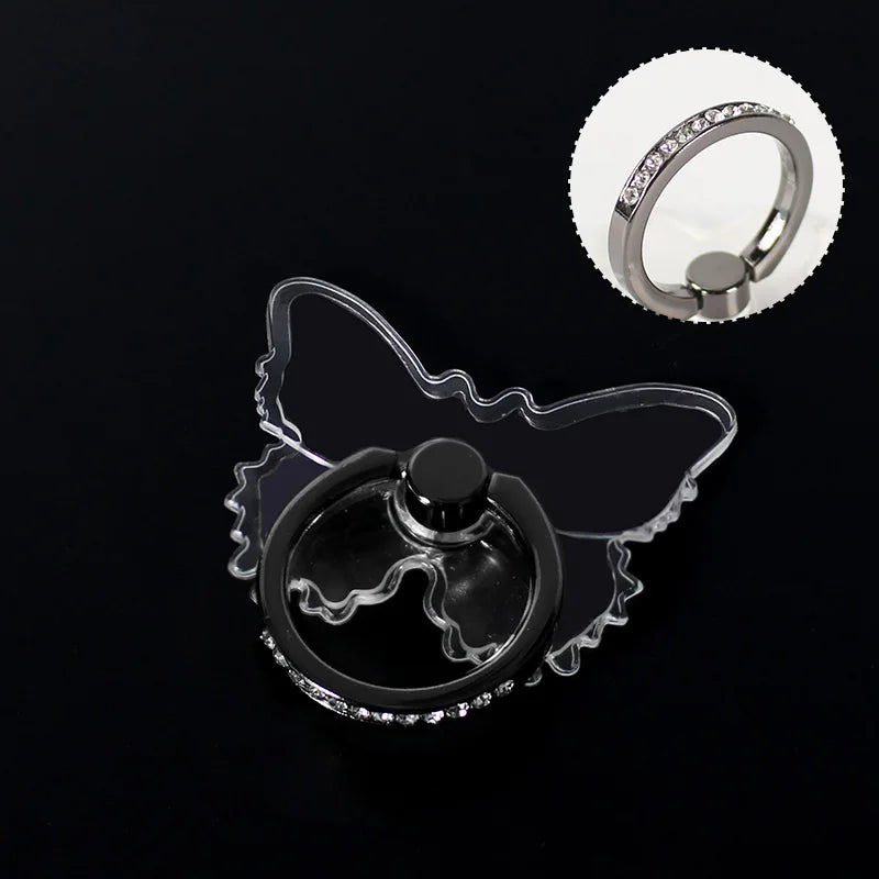 Transparent Diamond Phone Ring Holder Stand