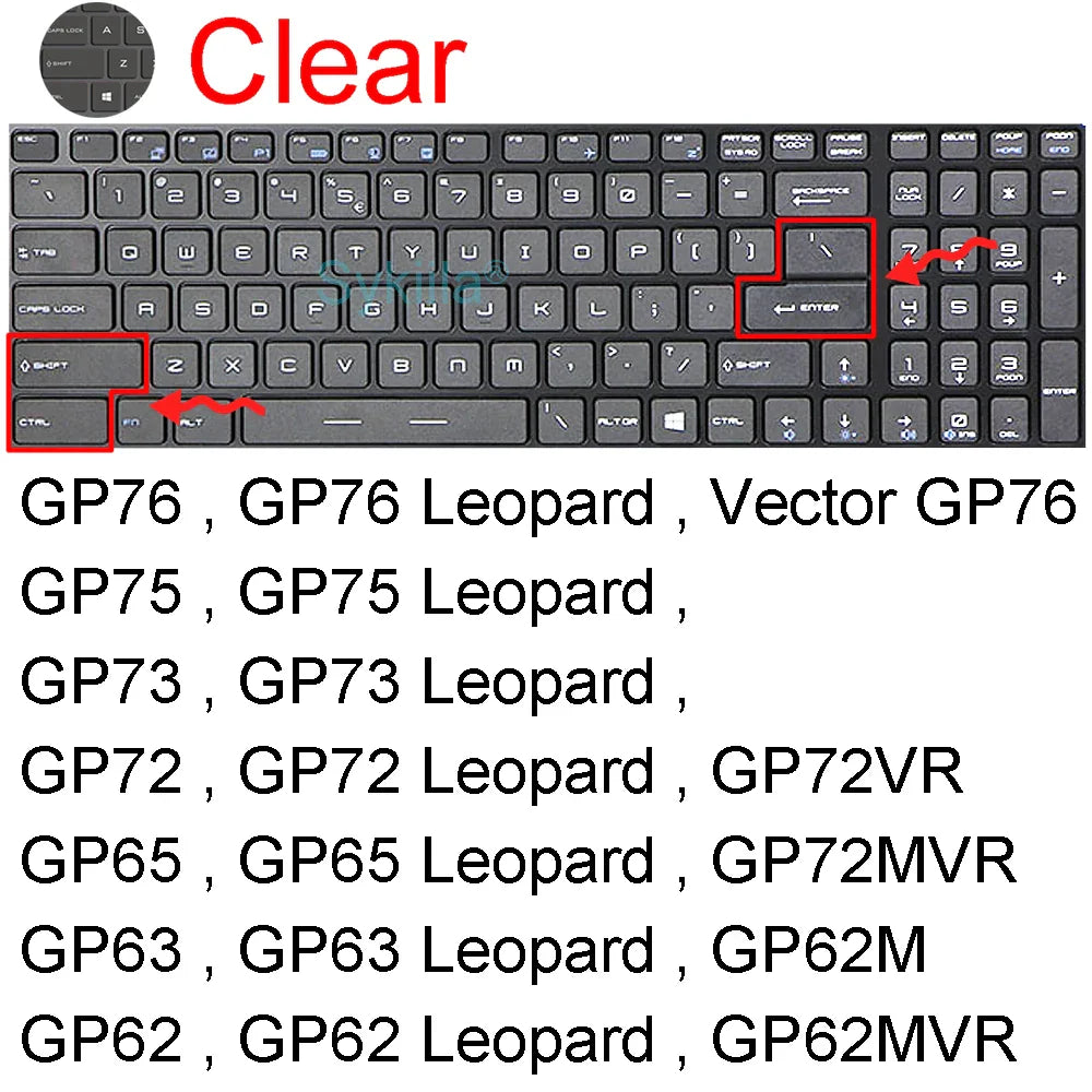 MSI GF65/GF63 Keyboard Silicone Cover
