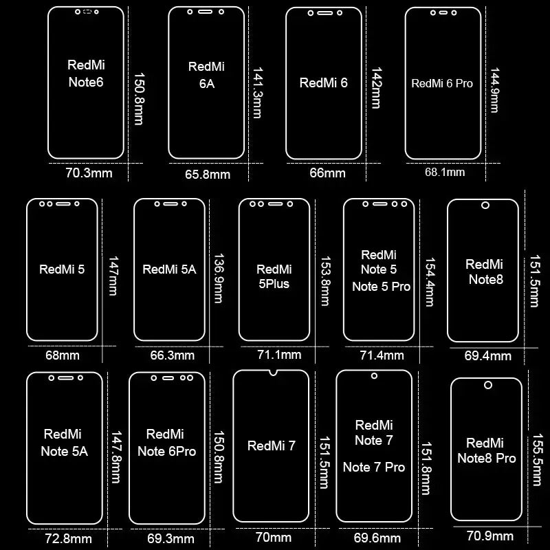 3pcs Full Cover Glass for Redmi Note