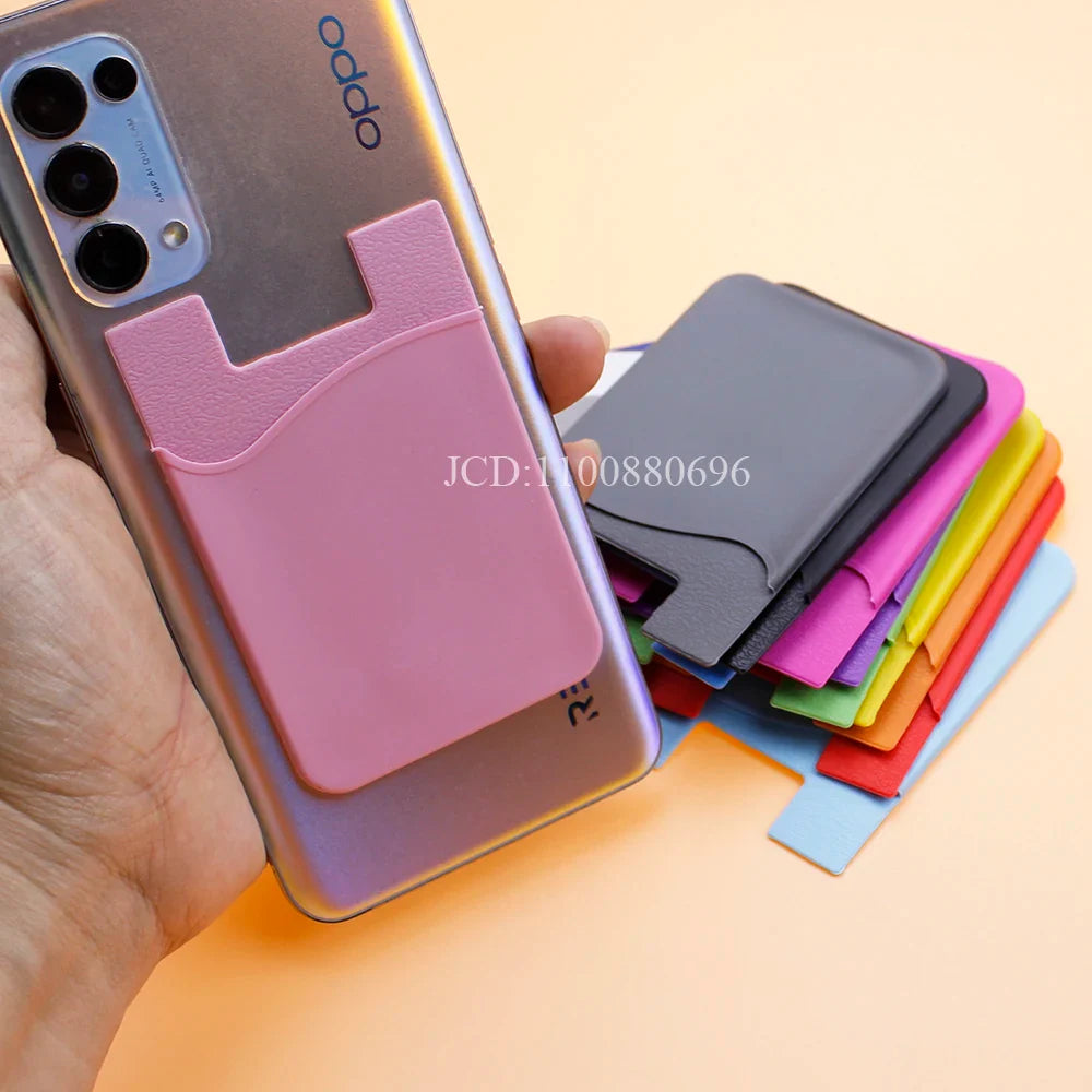 Silicone Phone Card Holder Wallet Stick-On
