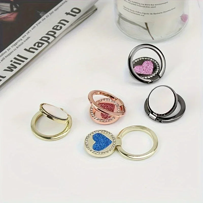 Glitter Heart Ring Phone Holder
