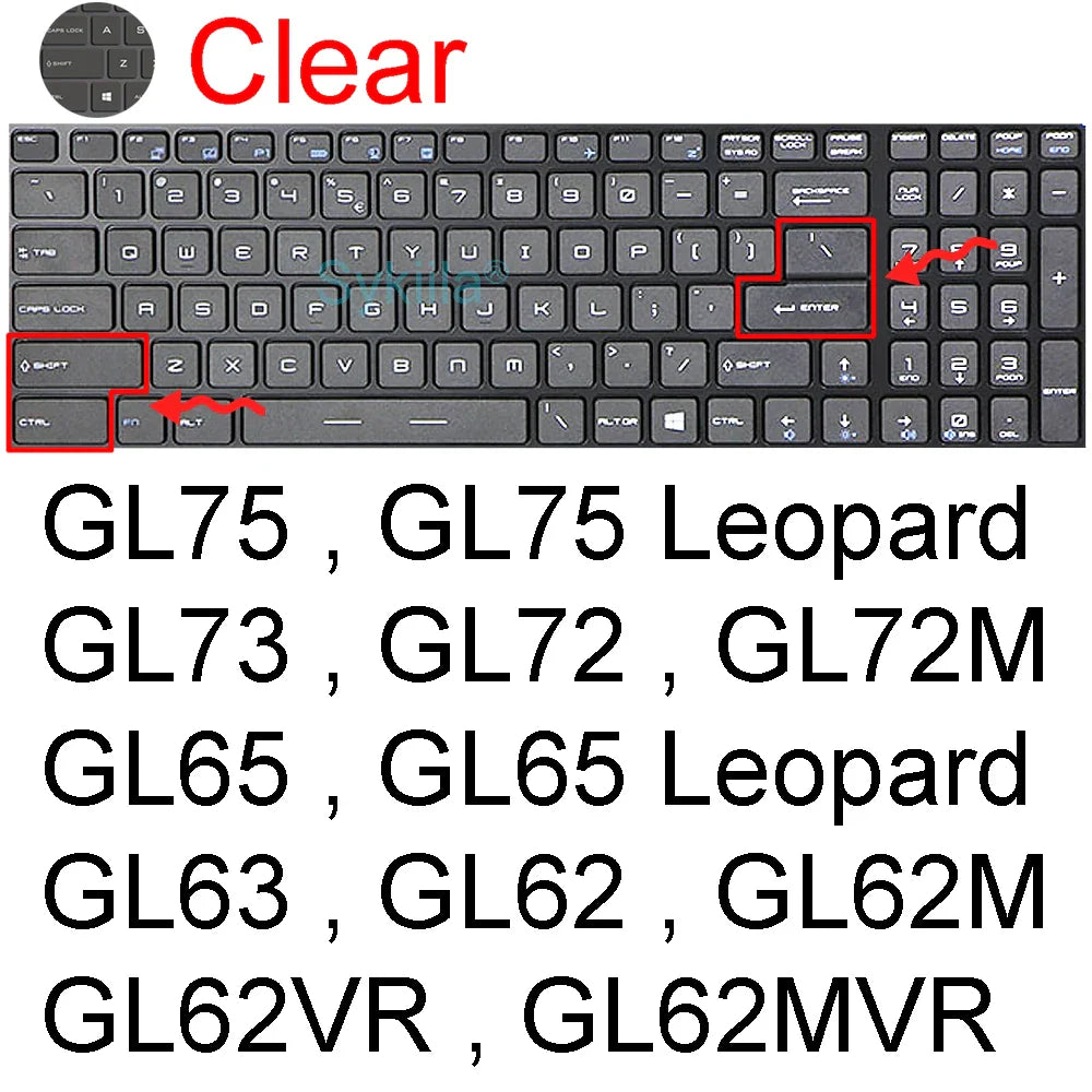 MSI GF65/GF63 Keyboard Silicone Cover