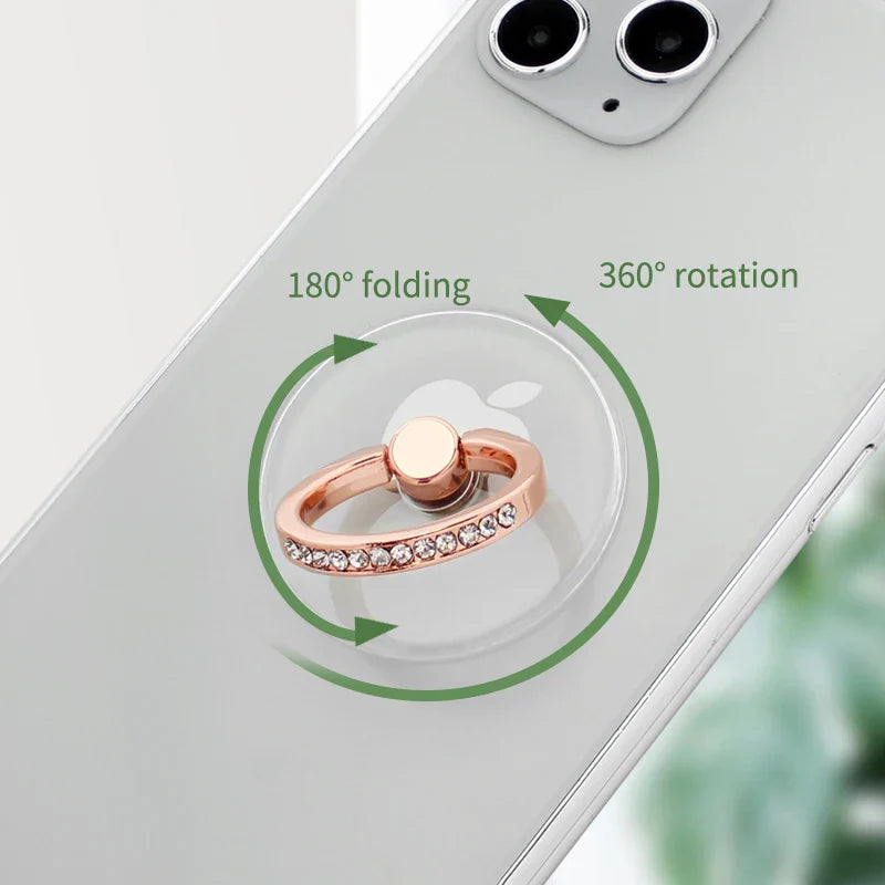 Transparent Diamond Phone Ring Holder Stand