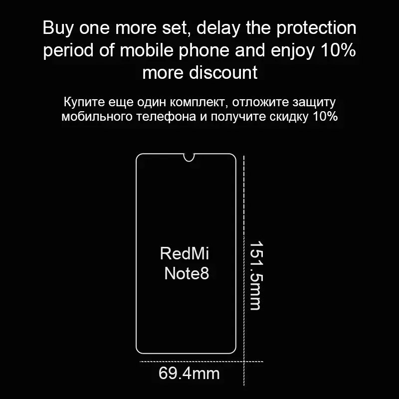 3pcs Full Cover Glass for Redmi Note