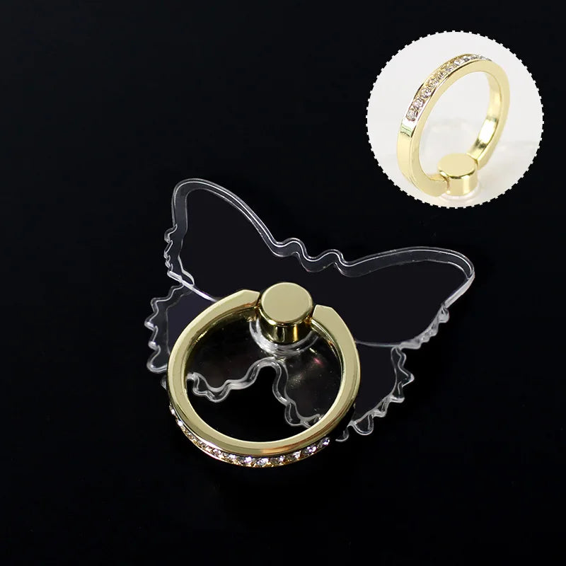Transparent Diamond Phone Ring Holder Stand