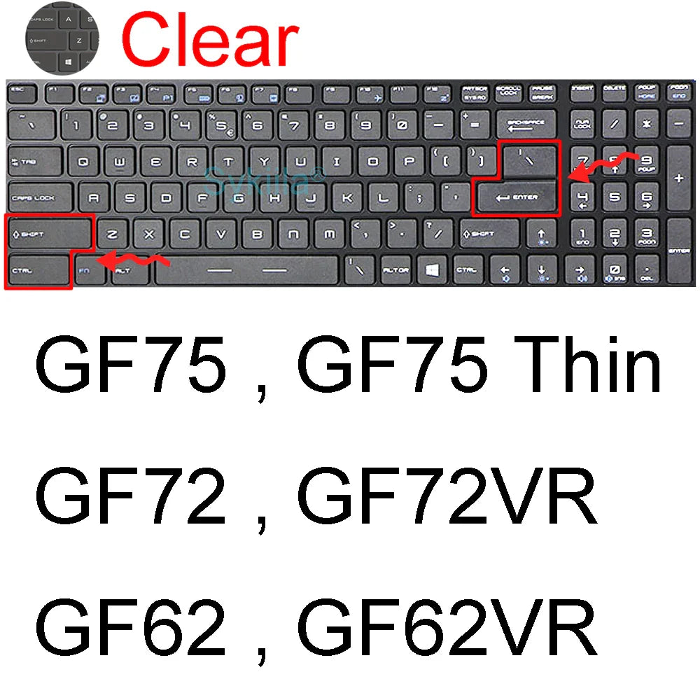 MSI GF65/GF63 Keyboard Silicone Cover