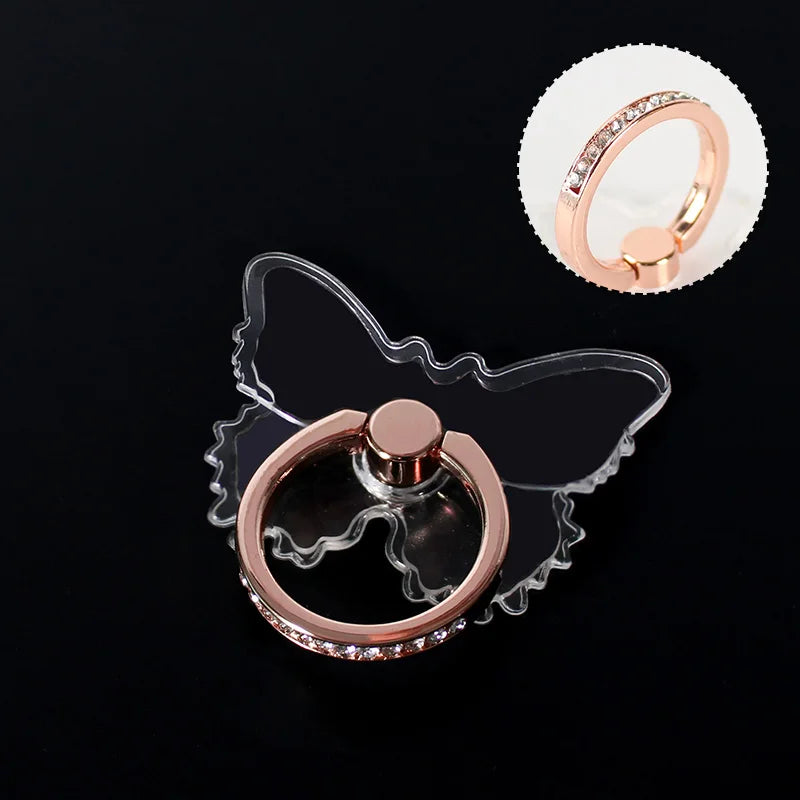 Transparent Diamond Phone Ring Holder Stand