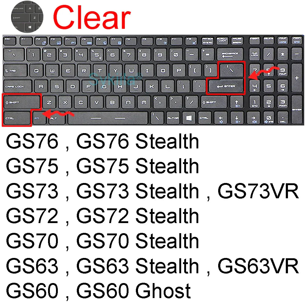 MSI GF65/GF63 Keyboard Silicone Cover