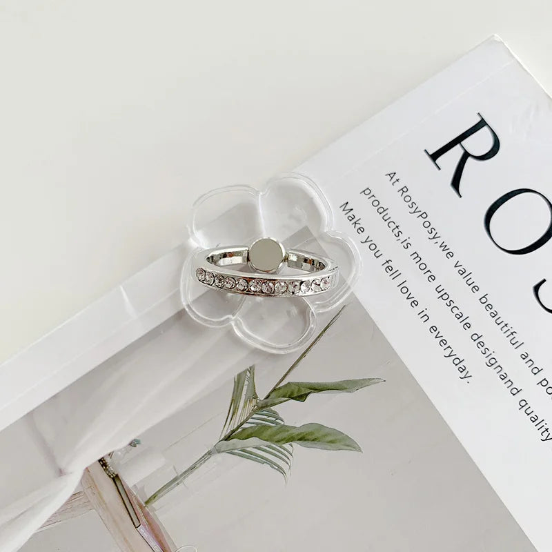 Transparent Diamond Phone Ring Holder Stand