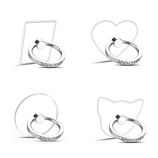 Diamond Transparent Phone Ring Holder
