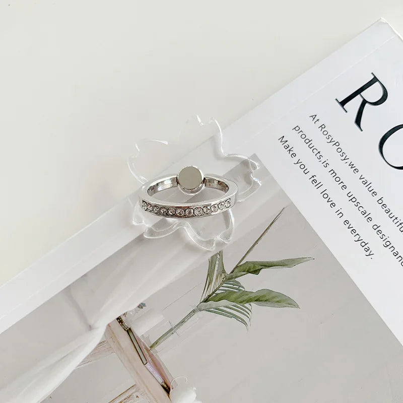 Transparent Diamond Phone Ring Holder Stand
