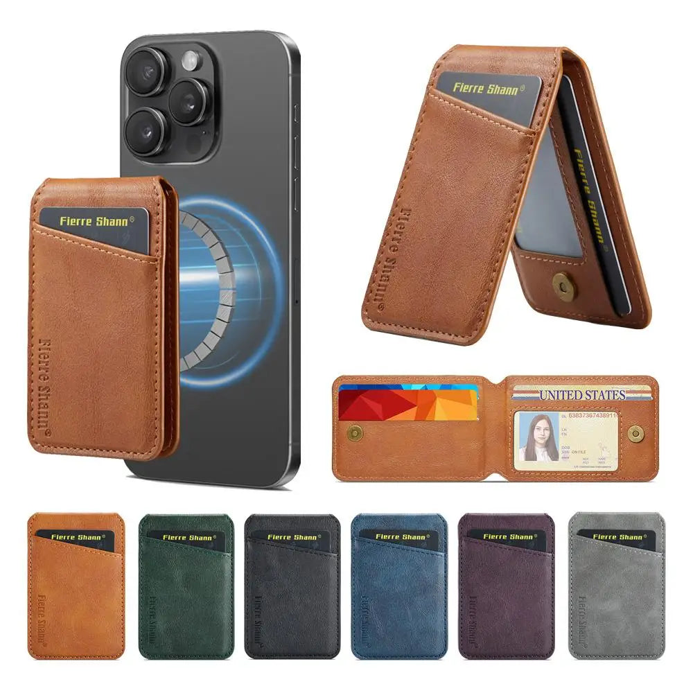 Magnetic Phone Wallet PU Leather Card Holder