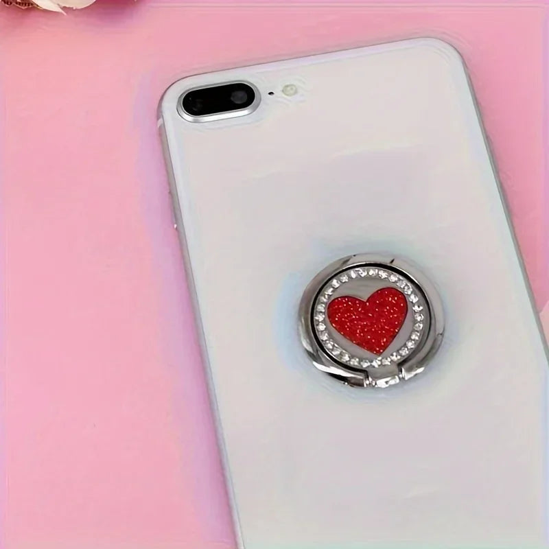 Glitter Heart Ring Phone Holder