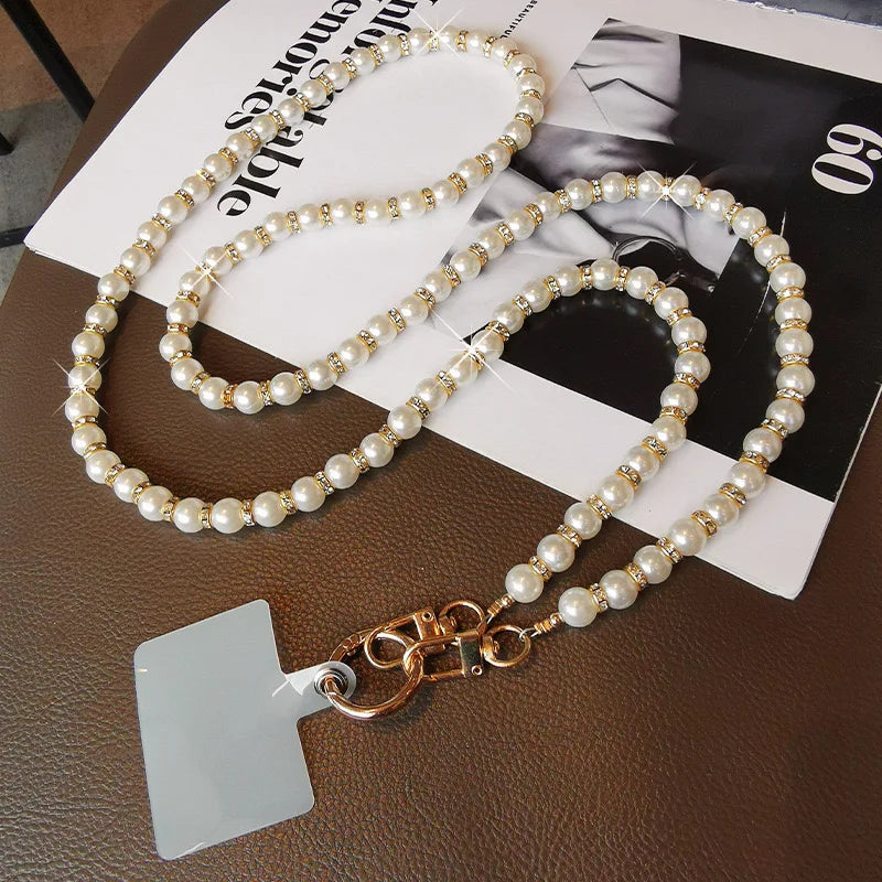 Pearl Phone Lanyard Crossbody Strap