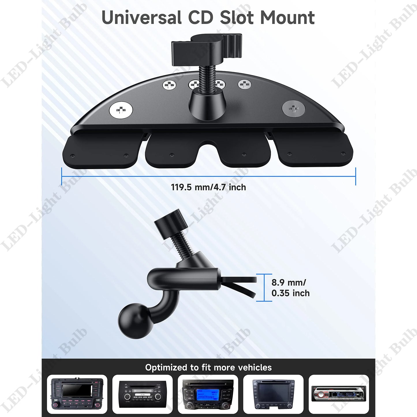 Car CD Slot Phone Holder with 17mm Base