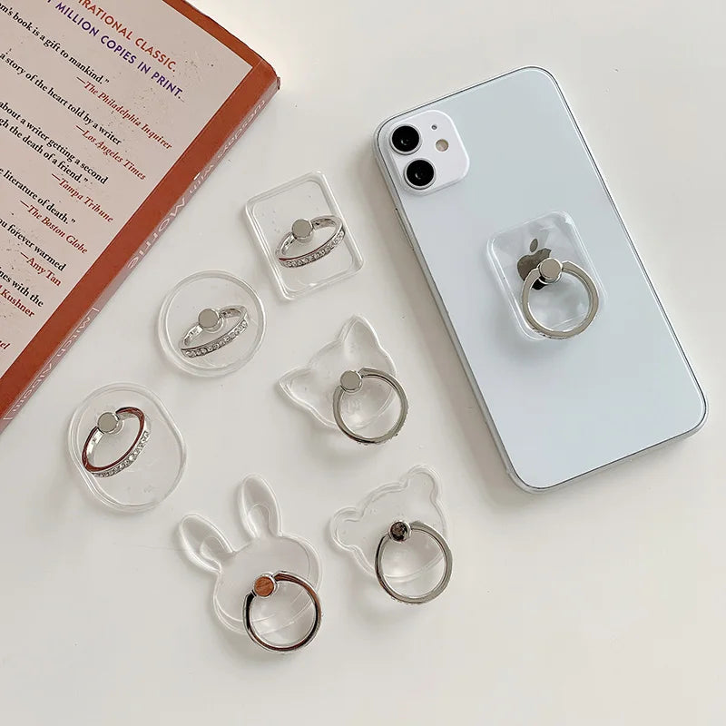 Transparent Diamond Phone Ring Holder Stand