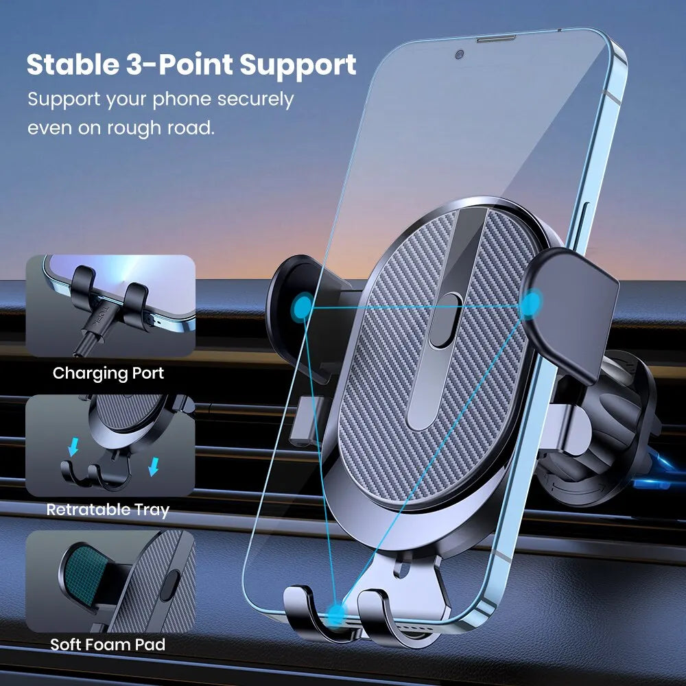 Gravity Car Phone Holder Mount Clip