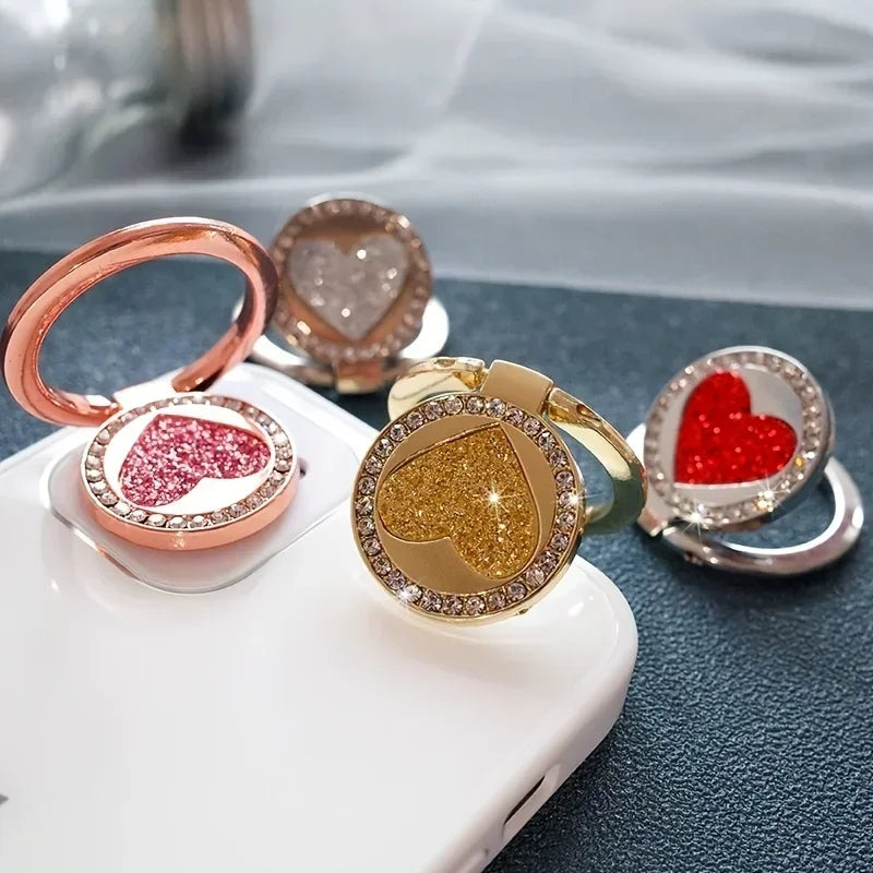 Glitter Heart Ring Phone Holder