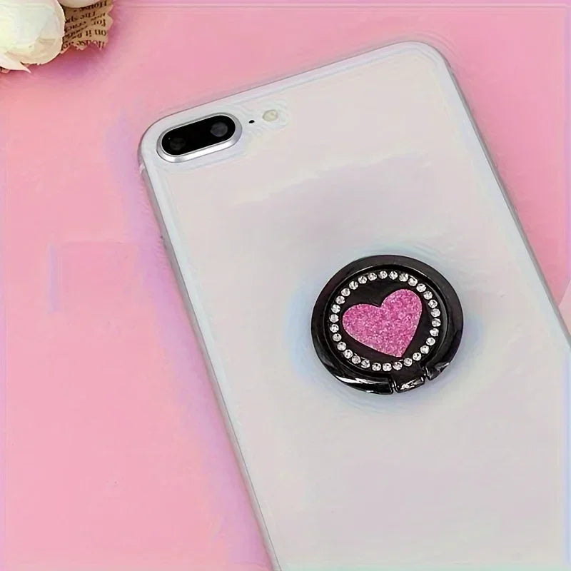 Glitter Heart Ring Phone Holder