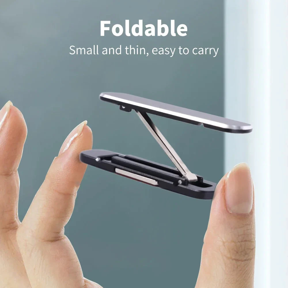 Mini Metal Folding Phone Holder, 360° Rotating Desktop Stand
