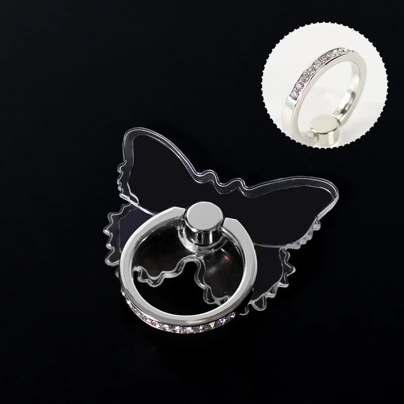 Transparent Diamond Phone Ring Holder Stand